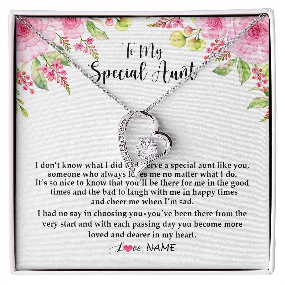Forever Love Necklace | Personalized To My Special Aunt Necklace From Niece Nephew Deserve A Special Aunt Pendant Birthday Monthers Day Christmas Customized Gift Box Message Card | teecentury