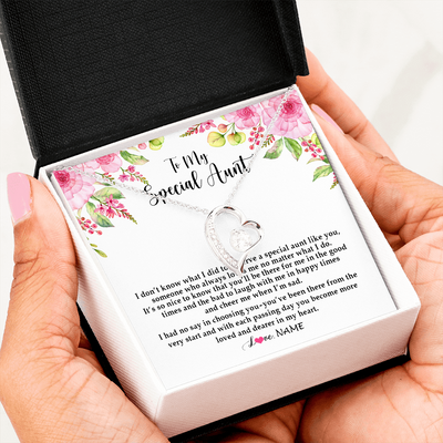 Forever Love Necklace | Personalized To My Special Aunt Necklace From Niece Nephew Deserve A Special Aunt Pendant Birthday Monthers Day Christmas Customized Gift Box Message Card | teecentury
