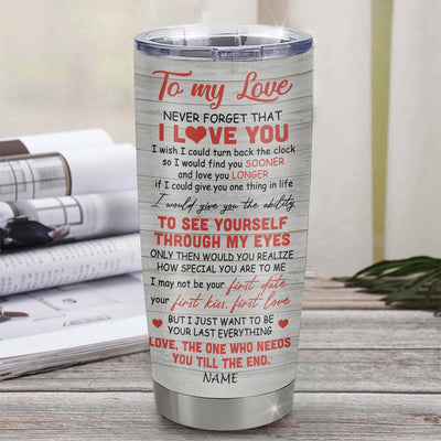 Personalized To My Wife From Husband Stainless Steel Tumbler Cup Tree Never Forget I Love You For Her Girlfriend Boyfriend Birthday Valentines Day Christmas Travel Mug | teecentury