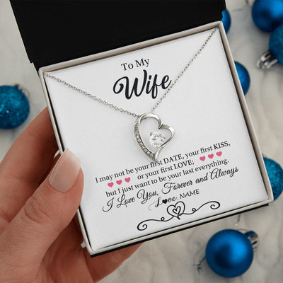 Forever Love Necklace | Personalized To My Wife Necklace For Women I Love You Wife From Husband Birthday Anniversary Wedding Valentines Day Pendant Customized Gift Box Message Card | teecentury