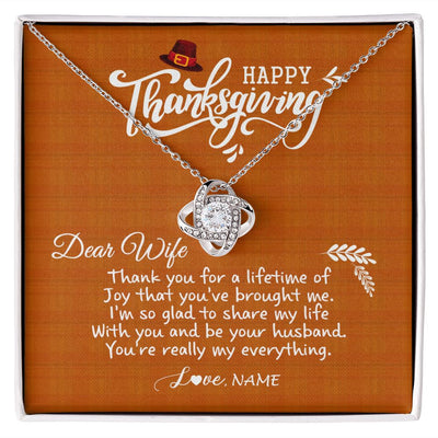Love Knot Necklace | Personalized To My Wife Necklace From Husband Thank You Fo A Lifetime Thanksgiving Day For Herr Pendant Jewelry Customized Gift Box Message Card | teecentury