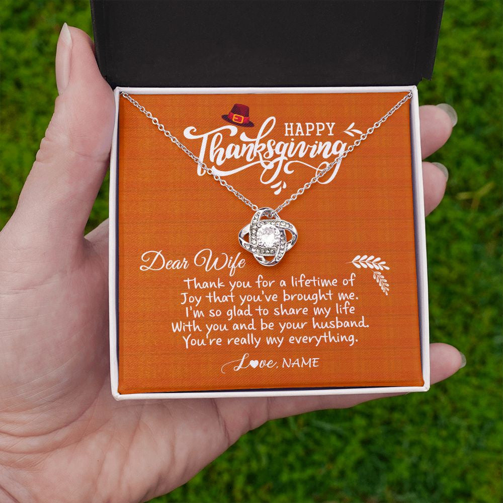 Love Knot Necklace | Personalized To My Wife Necklace From Husband Thank You Fo A Lifetime Thanksgiving Day For Herr Pendant Jewelry Customized Gift Box Message Card | teecentury