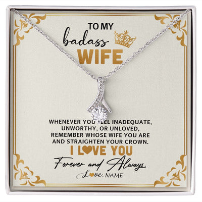 Alluring Beauty Necklace | Personalized To My Wife Necklace From Husband Whenever You Feel for Her Birthday Anniversary Valentines Day Christmas Pendant Customized Gift Box Message Card | teecentury