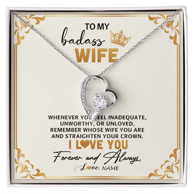 Forever Love Necklace | Personalized To My Wife Necklace From Husband Whenever You Feel for Her Birthday Anniversary Valentines Day Christmas Pendant Customized Gift Box Message Card | teecentury