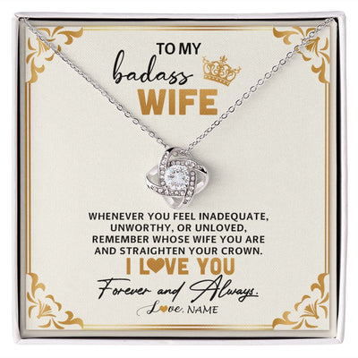 Love Knot Necklace | Personalized To My Wife Necklace From Husband Whenever You Feel for Her Birthday Anniversary Valentines Day Christmas Pendant Customized Gift Box Message Card | teecentury