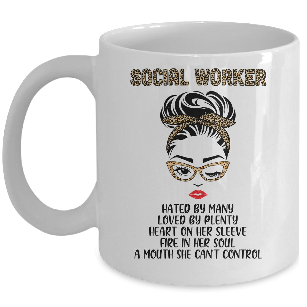 Social Worker Hated By Many Loved By Plenty Leopard Women Mug Coffee Mug | Teecentury.com