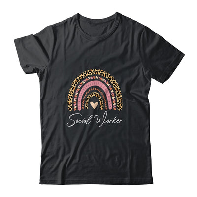 Social Worker Leopard Rainbow Women Girls T-Shirt & Tank Top | Teecentury.com