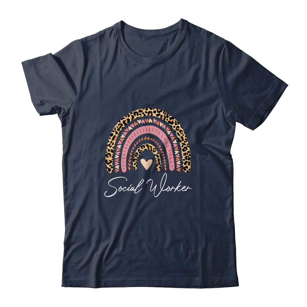Social Worker Leopard Rainbow Women Girls T-Shirt & Tank Top | Teecentury.com