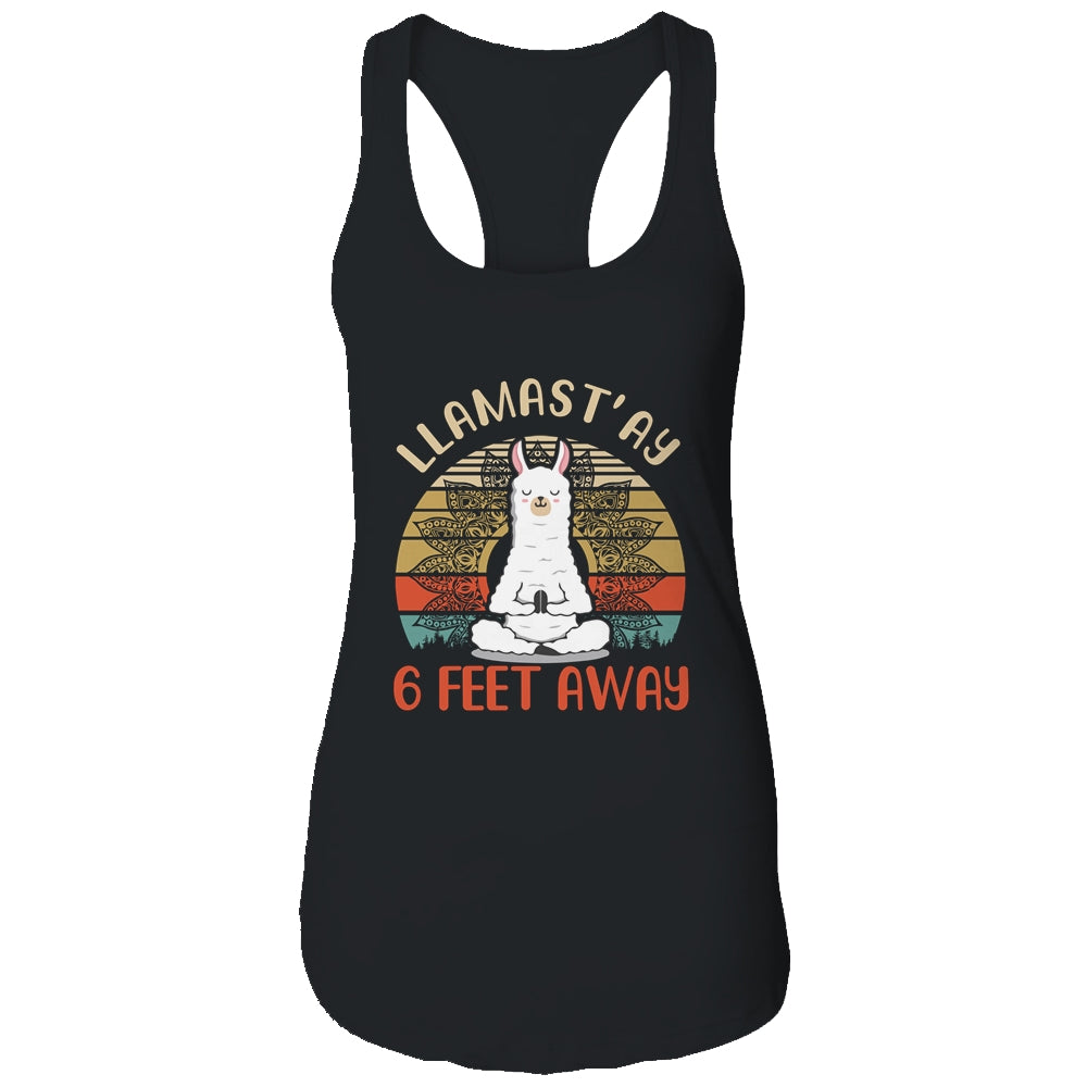 Yoga Meditating Llamastay Llama Social Distancing Quarantine T-Shirt & Tank Top | Teecentury.com