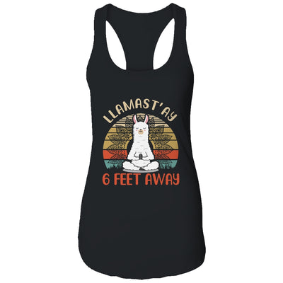 Yoga Meditating Llamastay Llama Social Distancing Quarantine T-Shirt & Tank Top | Teecentury.com