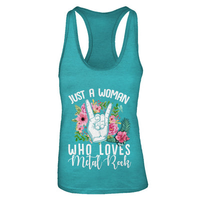Just A Woman Who Loves Metal Rock T-Shirt & Tank Top | Teecentury.com