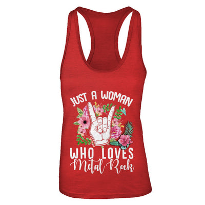 Just A Woman Who Loves Metal Rock T-Shirt & Tank Top | Teecentury.com