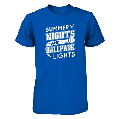 Summer Nights Ballpark Lights Baseballs T-Shirt & Hoodie | Teecentury.com