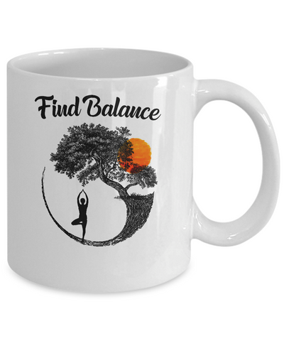 Find Balance Yin Yang Tree Yoga Lover Gift Mug Coffee Mug | Teecentury.com