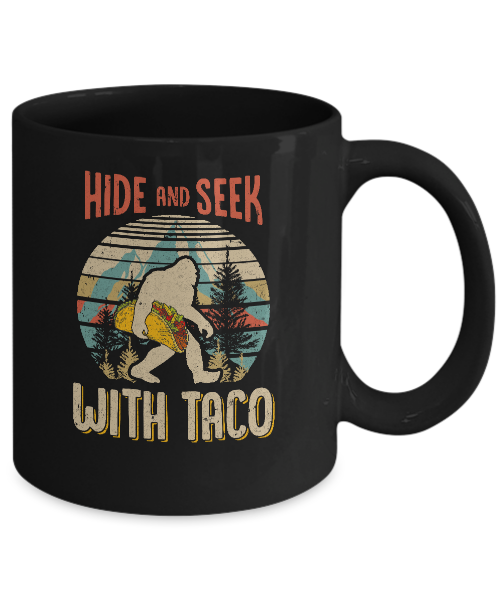 Bigfoot Carrying Taco Hide And Seek Sasquatch Mug Coffee Mug | Teecentury.com