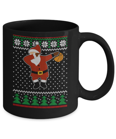 Dabbing Santa Basketball Ugly Sweater Christmas Mug Coffee Mug | Teecentury.com