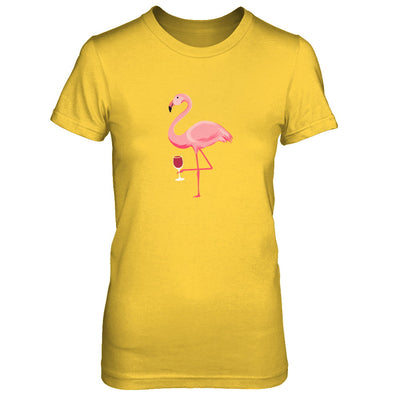 Wine Lover's Pink Flamingo Fun Party Wine T-Shirt & Tank Top | Teecentury.com
