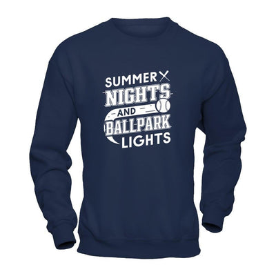 Summer Nights Ballpark Lights Baseballs T-Shirt & Hoodie | Teecentury.com
