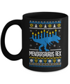Funny Ugly Hanukkah Dinosaur T-Rex Menorasaurus Sweater Mug Coffee Mug | Teecentury.com
