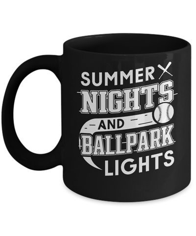 Summer Nights Ballpark Lights Baseballs Mug Coffee Mug | Teecentury.com