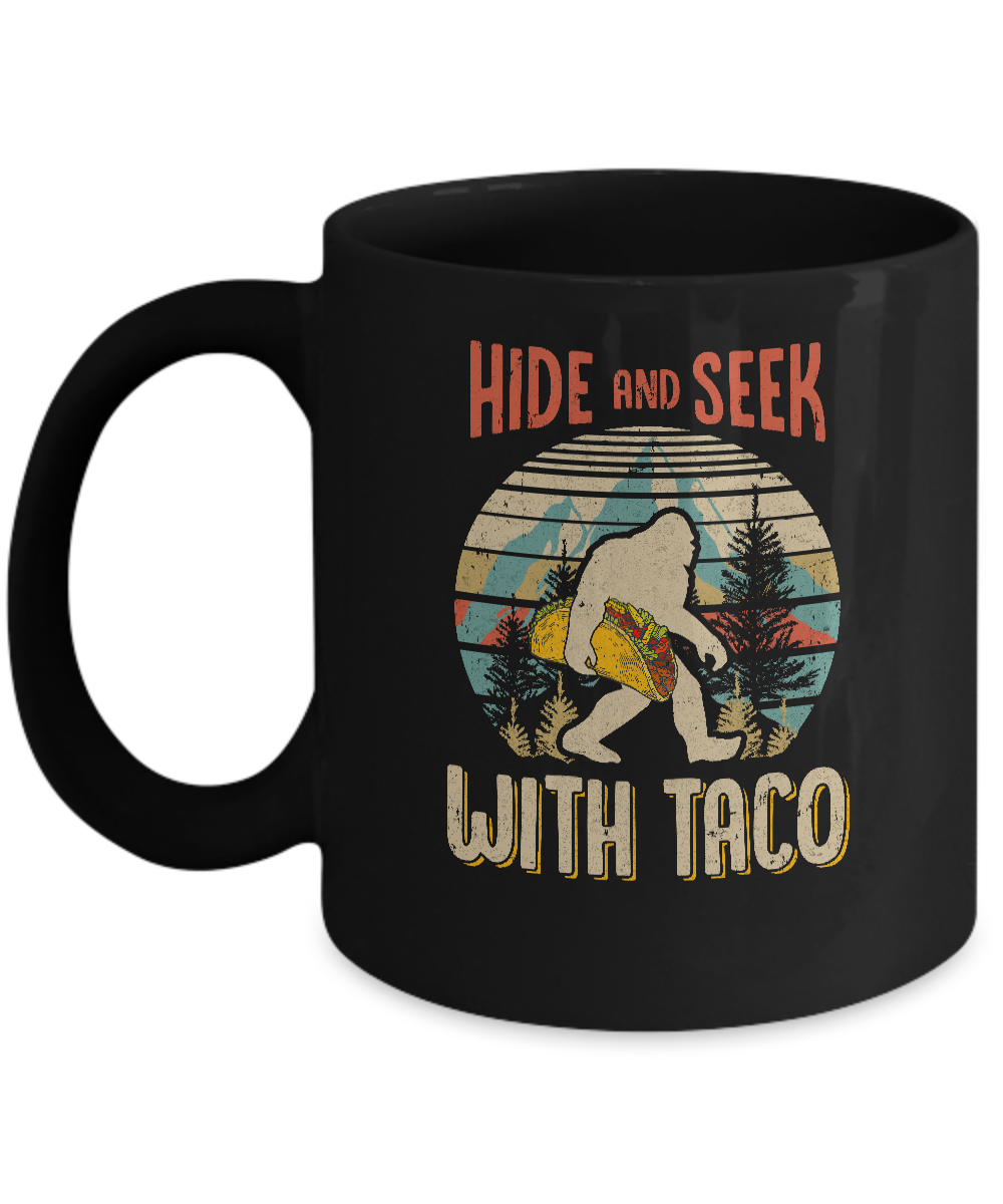 Bigfoot Carrying Taco Hide And Seek Sasquatch Mug Coffee Mug | Teecentury.com