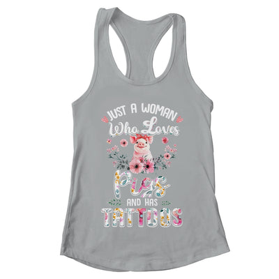 Just A Woman Who Loves Pigs And Has Tattoos T-Shirt & Tank Top | Teecentury.com