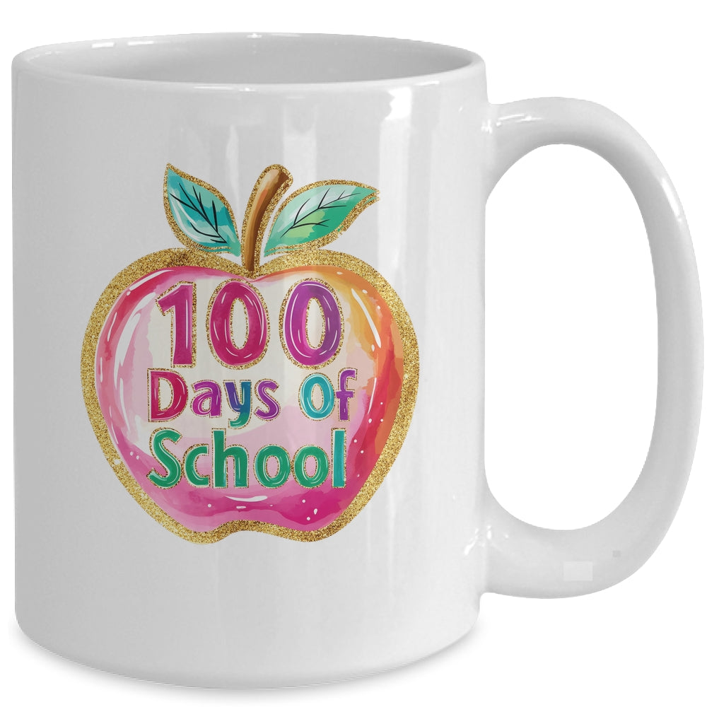 100 Day Of School Brushstroke Cute Teacher Life Mug | teecentury