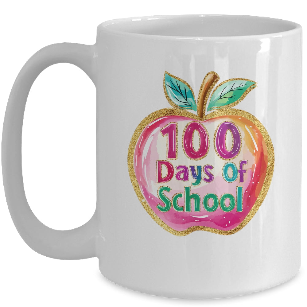 100 Day Of School Brushstroke Cute Teacher Life Mug | teecentury
