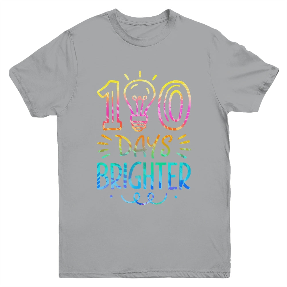 100 Days Brighter Student Happy 100th Day Of School Tie Dye Youth Shirt | teecentury