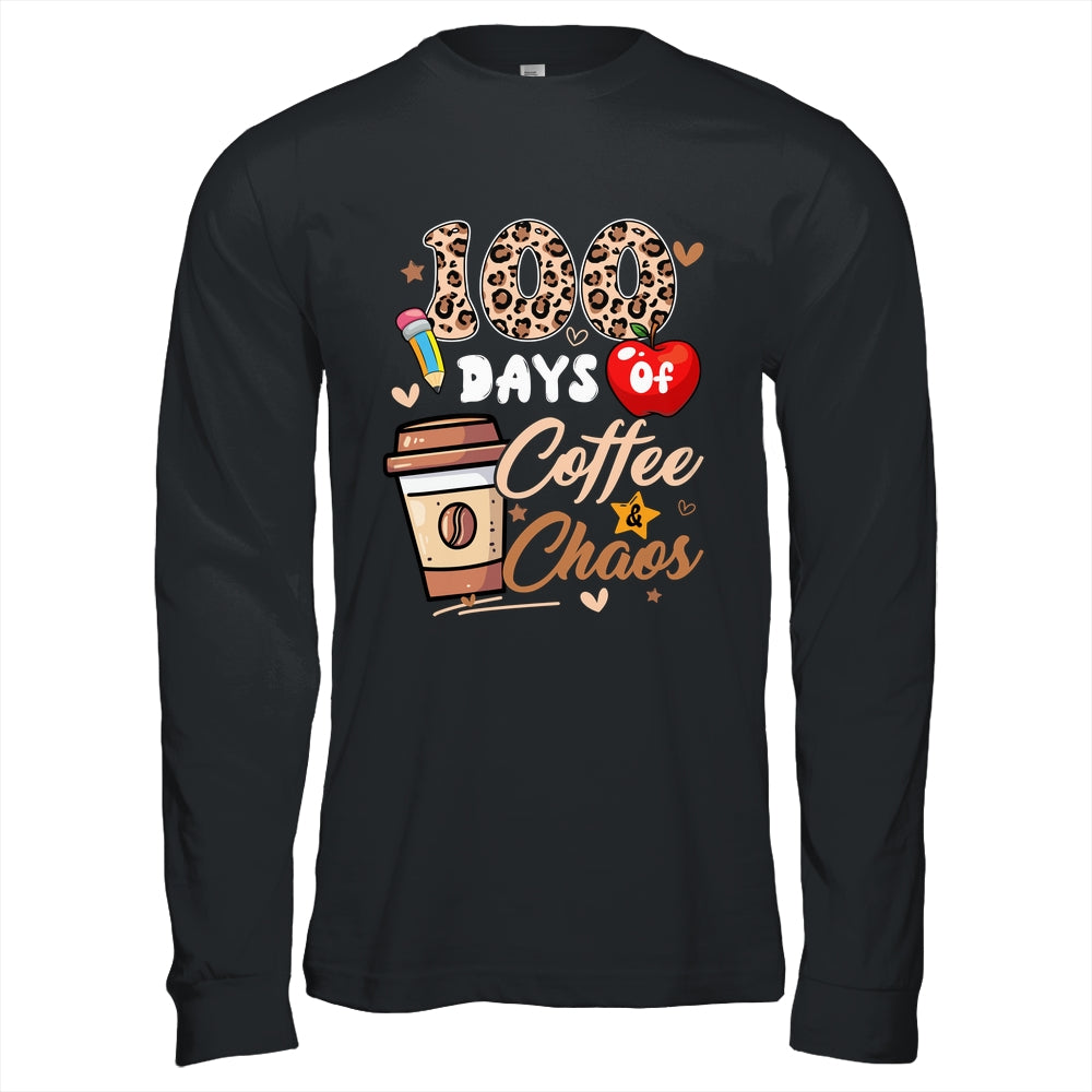 100 Days Of Coffee And Chaos 100 Days Student Teacher Shirt & Hoodie | teecentury