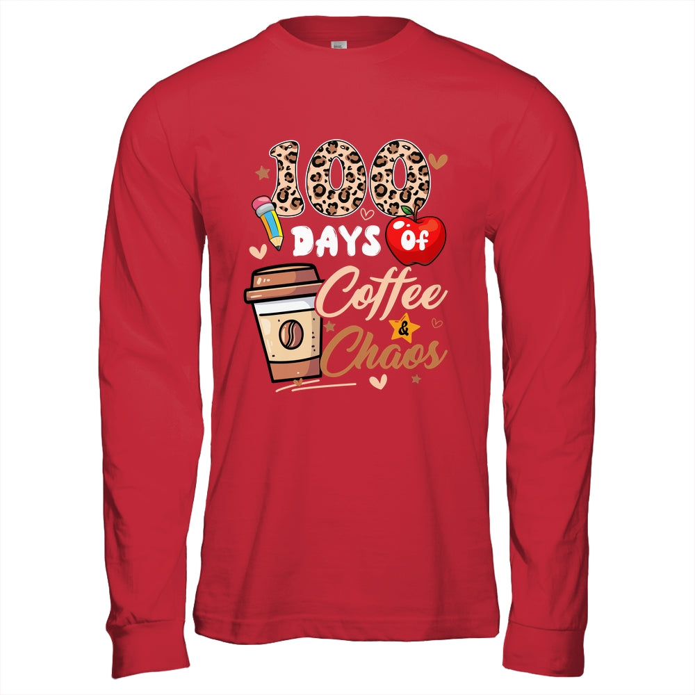 100 Days Of Coffee And Chaos 100 Days Student Teacher Shirt & Hoodie | teecentury