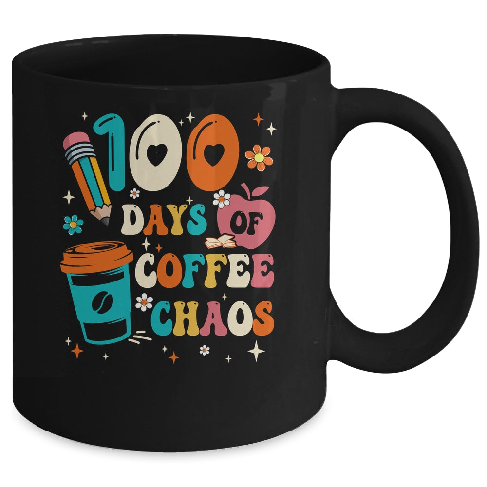 100 Days Of Coffee And Chaos 100th Day Of School Teacher Mug | teecentury