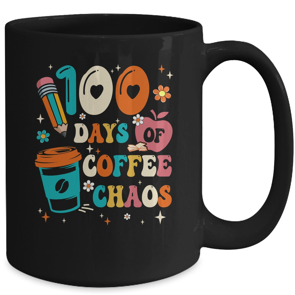100 Days Of Coffee And Chaos 100th Day Of School Teacher Mug | teecentury