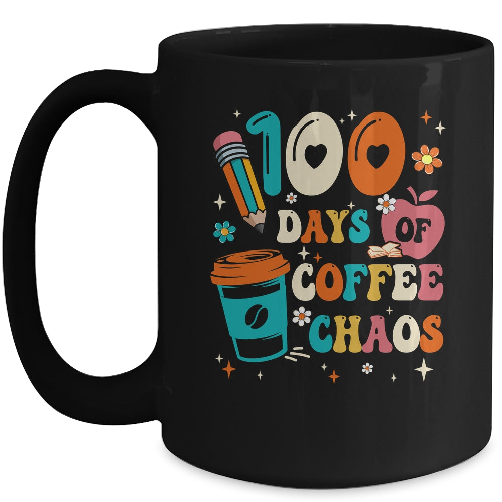 100 Days Of Coffee And Chaos 100th Day Of School Teacher Mug | teecentury