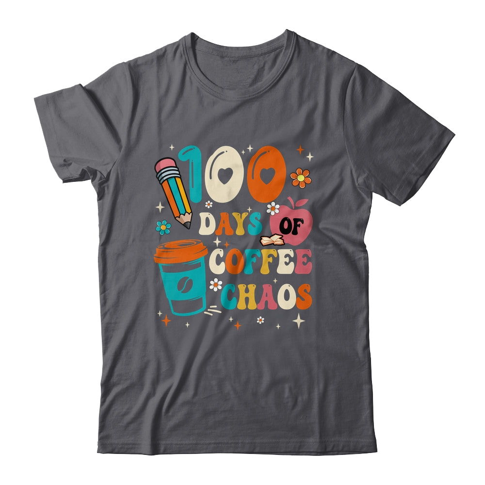 100 Days Of Coffee And Chaos 100th Day Of School Teacher Shirt & Hoodie | teecentury