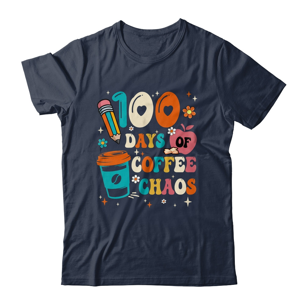 100 Days Of Coffee And Chaos 100th Day Of School Teacher Shirt & Hoodie | teecentury