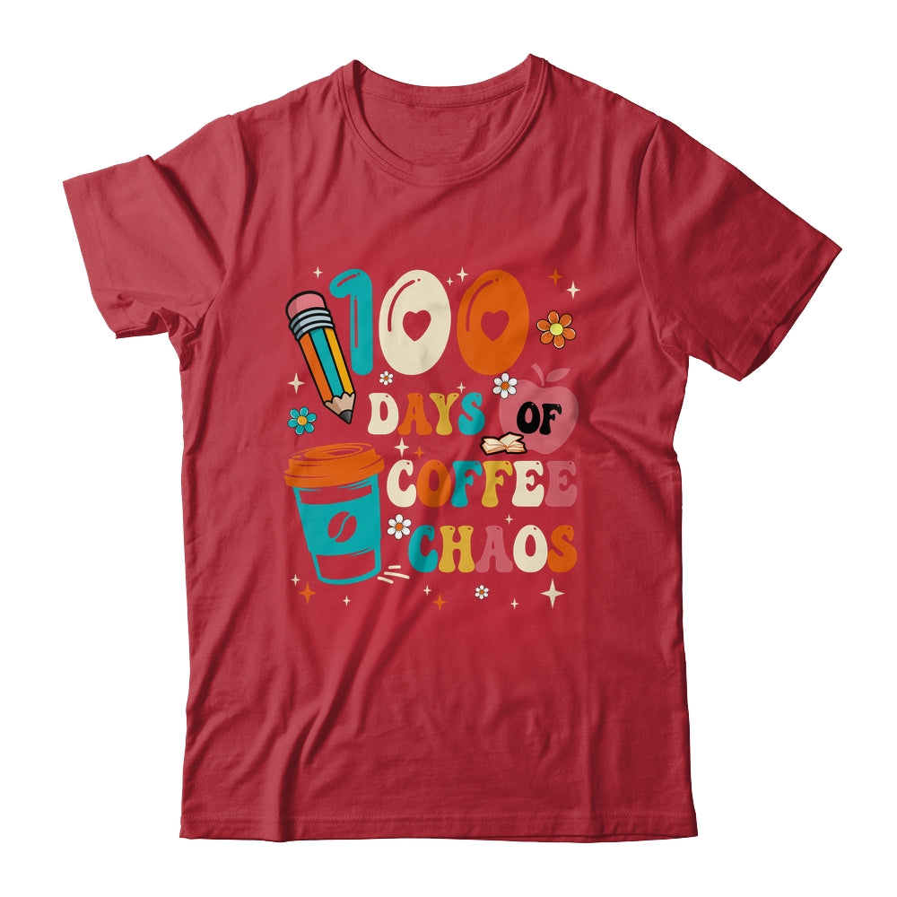 100 Days Of Coffee And Chaos 100th Day Of School Teacher Shirt & Hoodie | teecentury