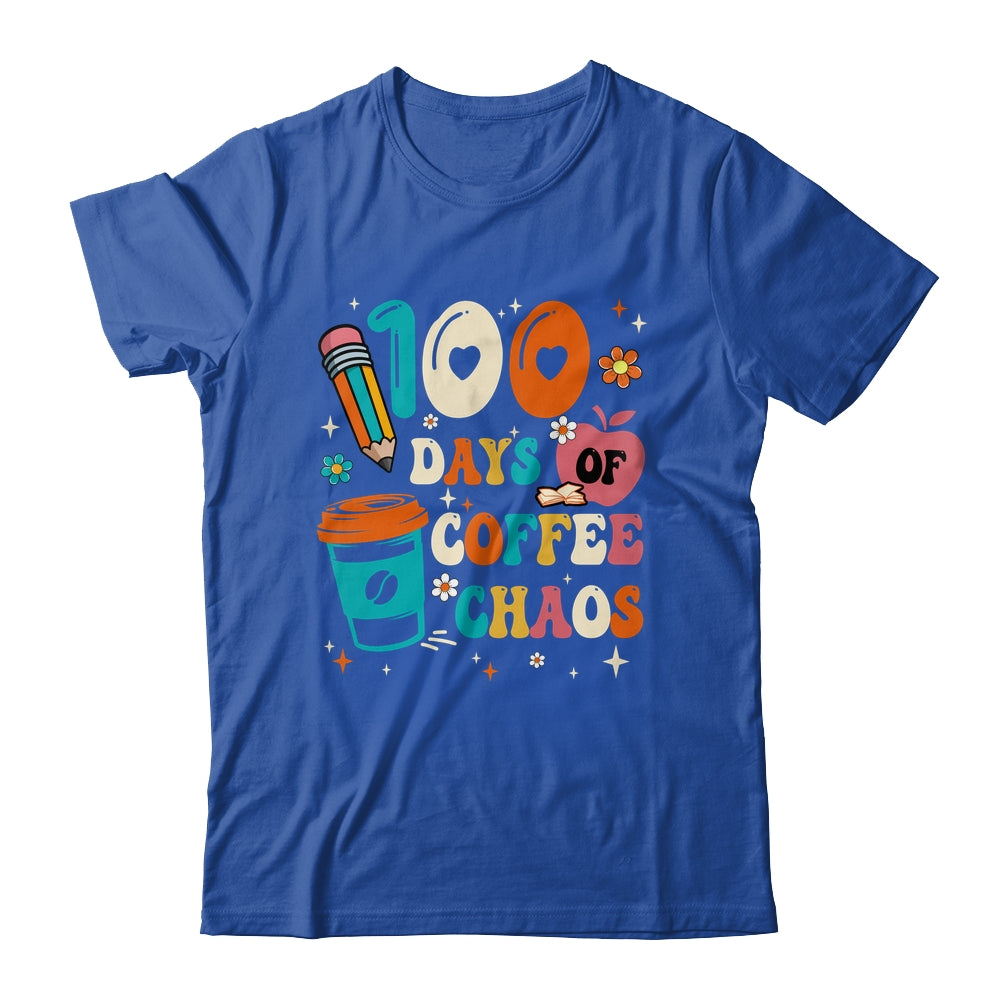 100 Days Of Coffee And Chaos 100th Day Of School Teacher Shirt & Hoodie | teecentury