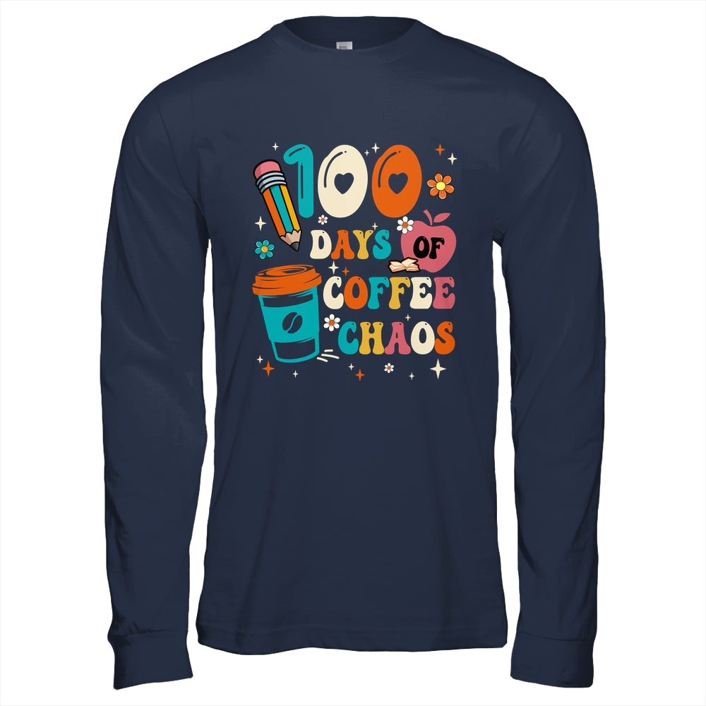 100 Days Of Coffee And Chaos 100th Day Of School Teacher Shirt & Hoodie | teecentury