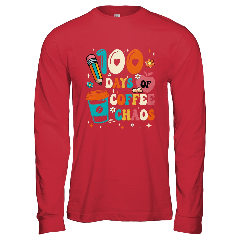100 Days Of Coffee And Chaos 100th Day Of School Teacher Shirt & Hoodie | teecentury