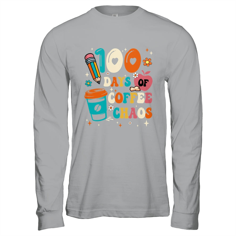 100 Days Of Coffee And Chaos 100th Day Of School Teacher Shirt & Hoodie | teecentury