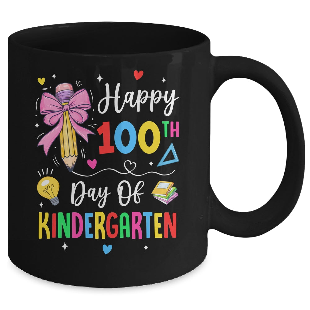 100 Days Of Kindergarten Happy 100th Day Of School Teachers Mug | teecentury