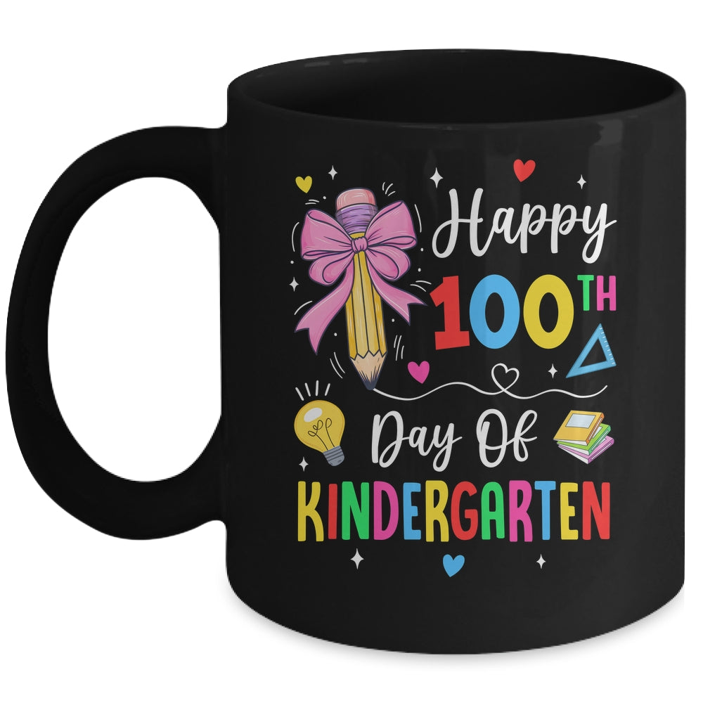 100 Days Of Kindergarten Happy 100th Day Of School Teachers Mug | teecentury