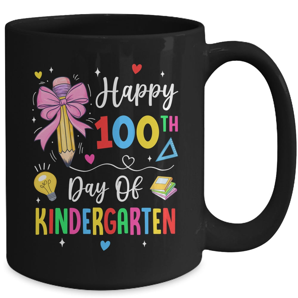 100 Days Of Kindergarten Happy 100th Day Of School Teachers Mug | teecentury