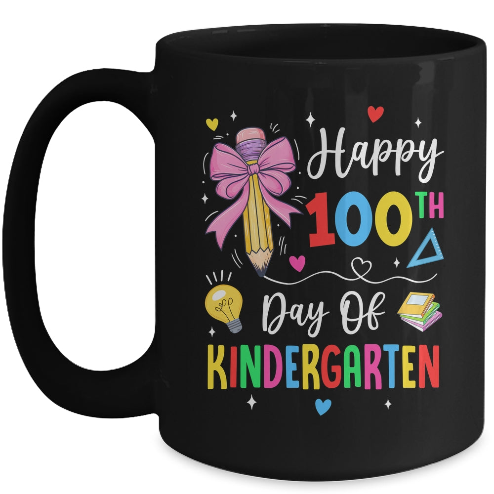 100 Days Of Kindergarten Happy 100th Day Of School Teachers Mug | teecentury