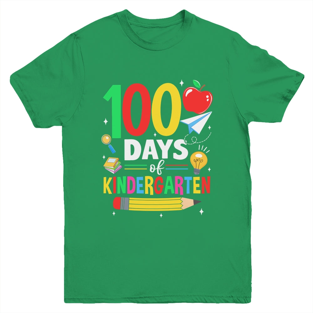 100 Days Of Kindergarten School 100th Days Of School Youth Shirt | teecentury