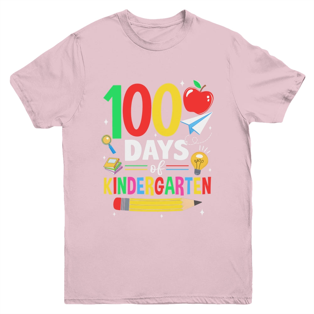 100 Days Of Kindergarten School 100th Days Of School Youth Shirt | teecentury