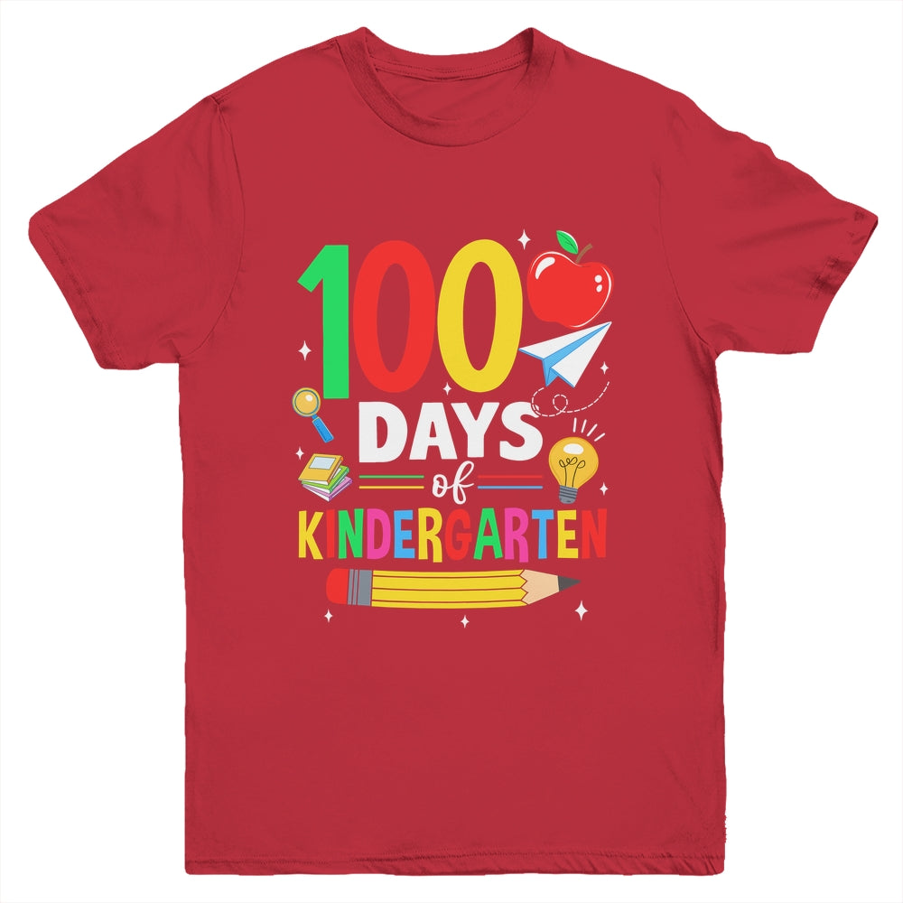 100 Days Of Kindergarten School 100th Days Of School Youth Shirt | teecentury