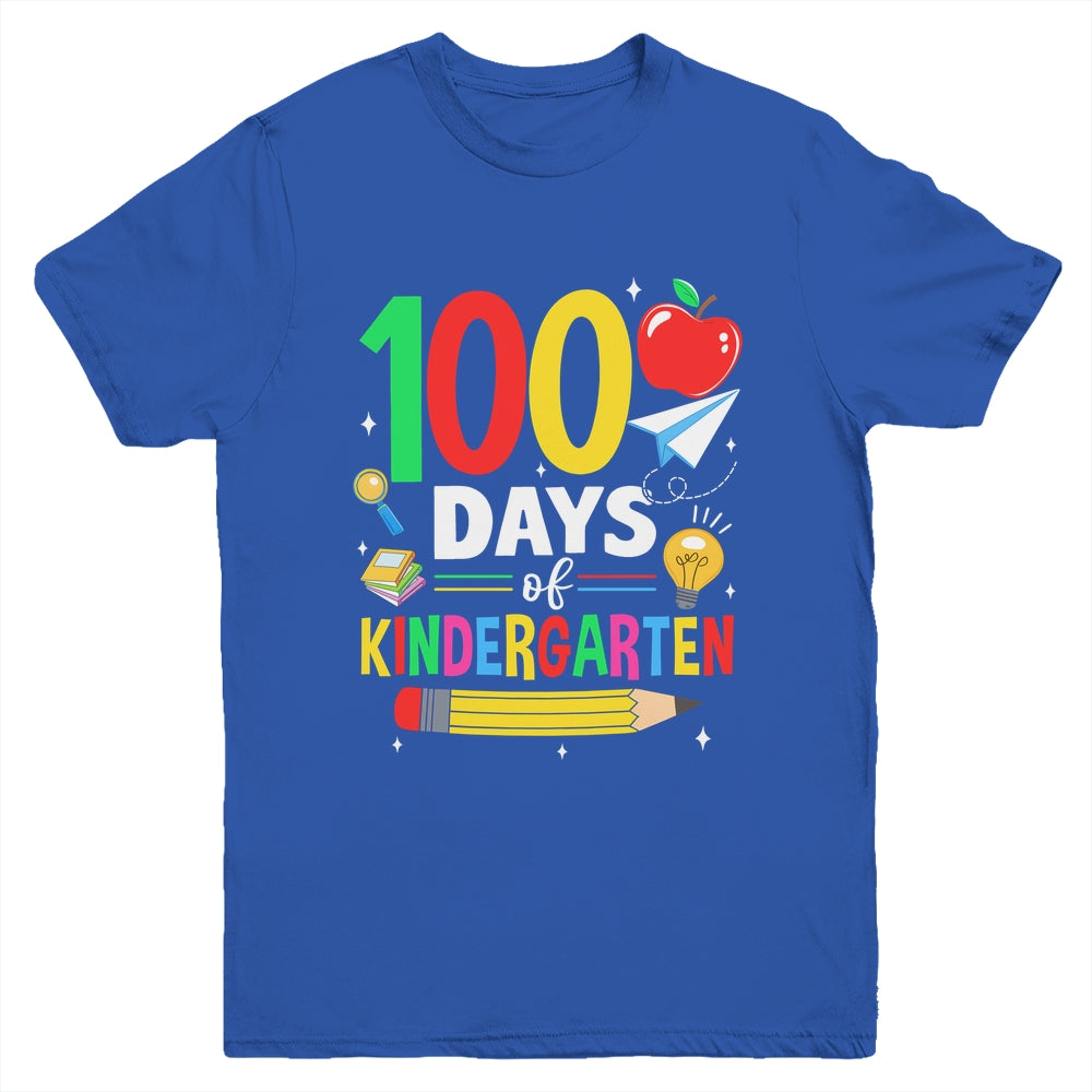 100 Days Of Kindergarten School 100th Days Of School Youth Shirt | teecentury