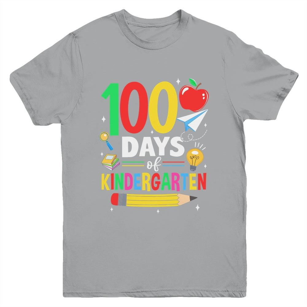 100 Days Of Kindergarten School 100th Days Of School Youth Shirt | teecentury